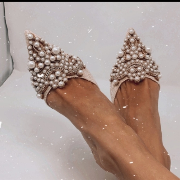 NWT - Bella Pearl Embellished Kitten Heel Shoes / Slides - Size 5 - Picture 8 of 8